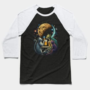 Space Cat Friends Baseball T-Shirt